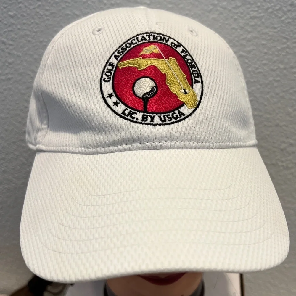 USGA Antigua Desert Dry Womens White Cap Hat Golf Association Of FL Adjustable